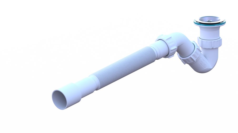 Сифон для поддона S-обр. 1 1/2-40 c гофр.трубой 40*40х50 (800мм.) BT8080